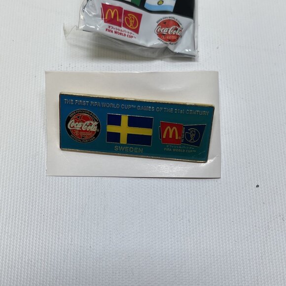 FIFA WORLD CUP 2002 Sweden National Flag Pin McDonalds Coca Cola 1x2.5” - Picture 3 of 7